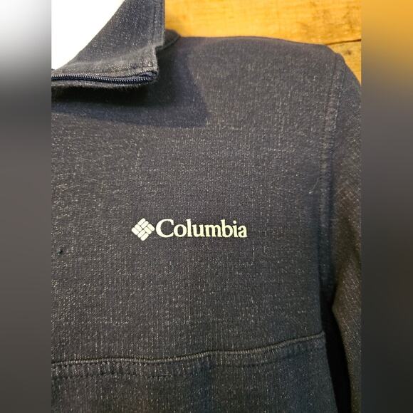 COLUMBIA MEN'S NAVY LONG SLEEVE 1/4 ZIP COLLARED SHIRT Size LARGE - Picture 9 of 14